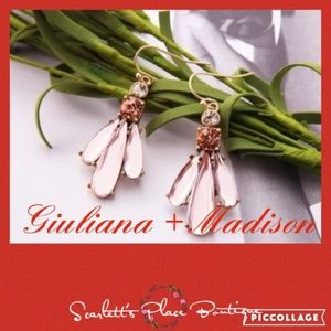 Giuliana + Madison Pink Crystal Drop Earrings